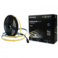 LED pásik COB 7W/m 630lm/m 320LED/m 24V 6000K, studená biela IP20 Roll 5m + napájací zdroj + diaľkové ovládanie Ecolight