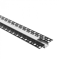 Hliníkový LED profil pre sadrokartón REGIPS Zápustná zapustená montáž Čierna 1m s matným difúzorom pre LED pásy + krytky Ecolight GP series