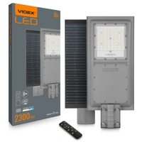 Solárna lampa so senzorom 100W 2300lm 5000K neutrálna biela 130° 3,2V IP65 IK07 Sivá VIDEX