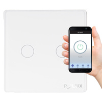 Dvojitý dotykový spínač s kondenzátorom biely Tuya Smart WiFI Sanico Goldlux