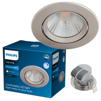 LED zapustená pod omietku 5,5W 350lm 2700K Nikel Sparkle Philips