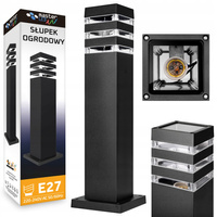 Záhradné stojace vonkajšie pólové svietidlo LED E27 čierne IP54 Malibu 50 cm Masterled