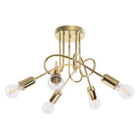 Sufit Lamp Surface-mounted Hanging 5x E27 Luster Irregular Gold Gloss Industrial Full Sollux