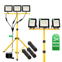 LED reflektor 3x 50W Pracovný LED statív 4000K