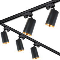 Súprava osvetľovacích líšt 3 m čierna + 5x SAGI GU10 čierna a zlatá + LUMILED spínač