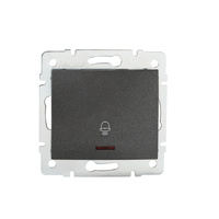 Spínač NO pre zvonček s osvetlením 10A Square Graphite LOGI Kanlux