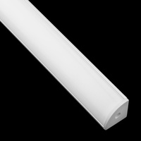 Hliníkový profil pre LED KM55 Strieborný roh 1m s mliečnou kupolou a koncovkami