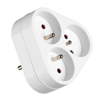 Rozdeľovač elektrickej siete 3x 2P+0 Zlodej 3 zásuvky s uzemnením VAYOX