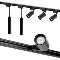 Sada zbernicového osvetlenia 2 m + 5x GU10 zbernicové reflektory čierne LUMILED