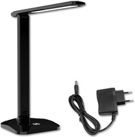 LED 9W CCT 3v1 3500-6500K Školská stolná lampa USB čierna