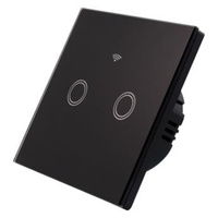 Sklenený dotykový spínač Double Black IP54 Smart WIFI Masterled