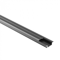 Hliníkový zapustený LED profil Black 1m s čiernym difúzorom pre LED pásy + krytky Ecolight série P
