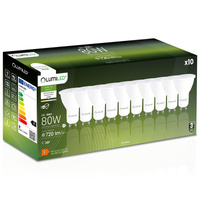 10x LED GU10 reflektor PAR16 8W = 80W 720lm 4000K neutrálna biela 120° LUMILED