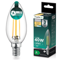 LED žiarovka E14 sviečka B35 2,2W 470lm = 40W 2700K teplá biela 360° Filament CLASS A LUMILED