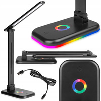 Stolná stolná lampa Nastaviteľná LED 12W 960lm 3000-4000-6500K CCT RGB Nabíjateľné školské nočné svetlo Stmievateľné zapnutie/vypnutie čierna Alma Masterled