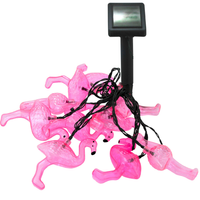 Solárna záhradná dekoratívna svetelná reťaz Flamingos 10 LED Cold