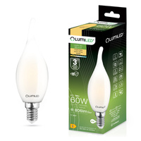 LED žiarovka E14 sviečka BA35 7W = 60W 806lm 3000K teplá biela 360° LUMILED