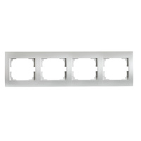 Horizontálny štvornásobný rám pre zásuvku Silver LOGI Kanlux