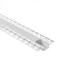 Hliníkový LED profil pre sadrokartón REGIPS široký zapustený pod omietku eloxovaný 2 m s mliečnym difúzorom pre LED pásy + krytky Ecolight série GPS
