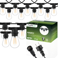 Záhradná vonkajšia svetelná reťaz Girland 15 m 15x žiarovky E27 2W 3000K NARCI Lumiled