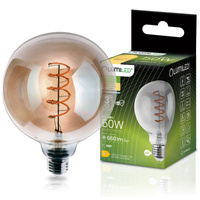 LED žiarovka E27 Sphere G125 6W = 50W 660LM 2200K teplá biela 360° Smoke Filament LUMILED