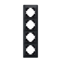 Horizontálny rám pre štvorzásuvkové nástenné zásuvky Čierna BINERA VIDEX