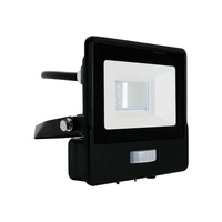 LED reflektor 10W 735lm 3000K IP65 čierny so senzorom pohybu a funkciou CUT-OFF Samsung Chip VT-118S-1-B V-TAC