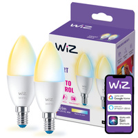 2x LED žiarovka E14 sviečka C37 4,9W = 40W 470lm 2700-6500K TW Smart SMART WiFi Bluetooth App WiZ