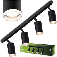 LED bodové stropné svietidlo 4x GU10 IP44 ADERO Black Lumiled