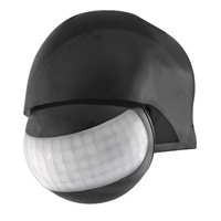 Vonkajší PIR senzor pohybu a súmraku nastaviteľný čierny IP44 180° Masterled