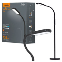 LED stojacia lampa 12W 1280lm 5500K studená biela čierna stmievateľná TOKYO Videx