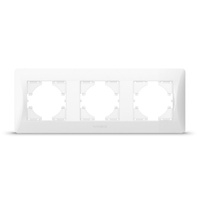 Horizontálny rám zásuvky Trojitá povrchová montáž biela BINERA VIDEX