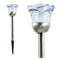 LED záhradné svietidlo Solárna ruža poháňaná studenou bielou + RGB IP44