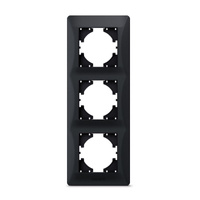 Horizontálny rám pre zásuvky Trojitá povrchová montáž Čierna BINERA VIDEX