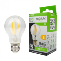 LED žiarovka A60 E27 8W 960lm 2700K teplá biela FILAMENT Ecolight