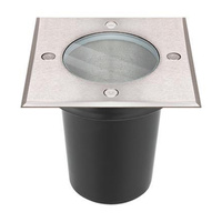 Podlahová LED GU10 štvorcová IP67 230V 11cm čierna strieborná Masterled