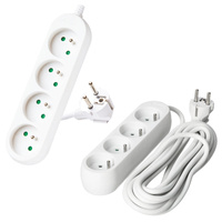 Predlžovací kábel Zástrčka 4x uzemnená zásuvka Napájací pásik 5 m biely Linea Kobi