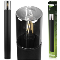 Vonkajšie stojace stĺpy Záhradné svietidlo pre žiarovku E27 Čierne sklo IP54 80 cm SALVIA LUMILED
