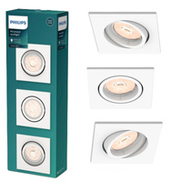 3x zapustené bodové svetlo GU10 White Enneper Philips