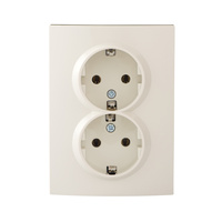 Sieťová zásuvka s dvojitým uzemnením 16A obdĺžniková béžová LOGI Kanlux