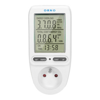 Merač spotreby elektrickej energie s LCD displejom Merač spotreby elektrickej energie pre zásuvku ORNO