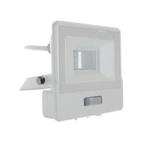 LED reflektor 10W 735lm 3000K IP65 biely so senzorom pohybu a funkciou CUT-OFF Samsung Chip VT-118S-1-W V-TAC