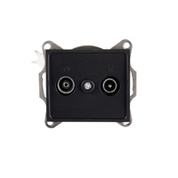 Anténna zásuvka RTV štvorcová čierna LOGI Kanlux