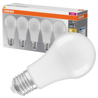 5x LED žiarovka A60 E27 13W = 100W 1521lm 2700K teplá biela 180° BASE Osram