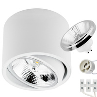 Povrchové svietidlo HALOGEN 15W Spot Tuba Moving white LED žiarovka GU10 ES111 COB 3000K LUMILED