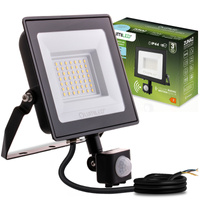 LED reflektor ZUNA2 50W 4500lm 6500K IP44 Black Senzor pohybu LUMILED