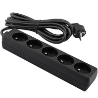 Sieťová predlžovacia zástrčka - 5x uzemnená zásuvka Power Strip 5m 3x1,5mm 16A čierna