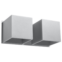 Nástenné svietidlo Nástenné svietidlo 2x G9 Square Grey Modern Quad Sollux