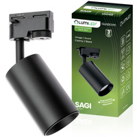 GU10 Black SAGI jednofázové svetlo na zbernicu LUMILED