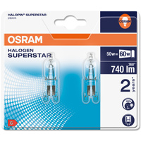 2x halogénová žiarovka G9 50W 740lm 2800K OSRAM HALOPIN Blister